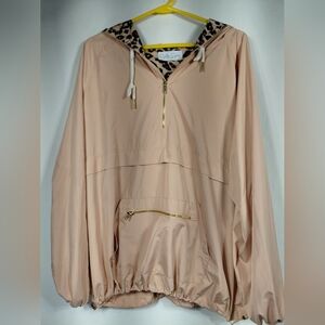 Golden Grace Leopard Print Lightweight Hooded Windbreaker